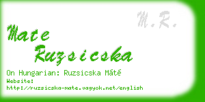mate ruzsicska business card