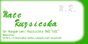 mate ruzsicska business card